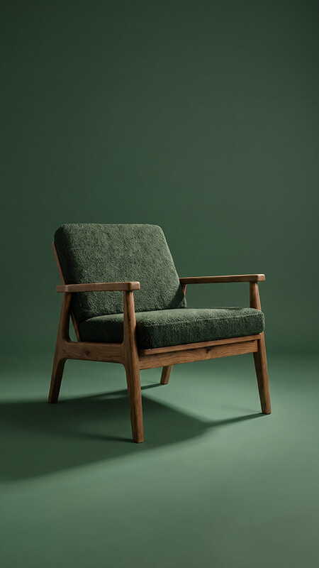 Furniture packshot on a colour-matched background, studio match